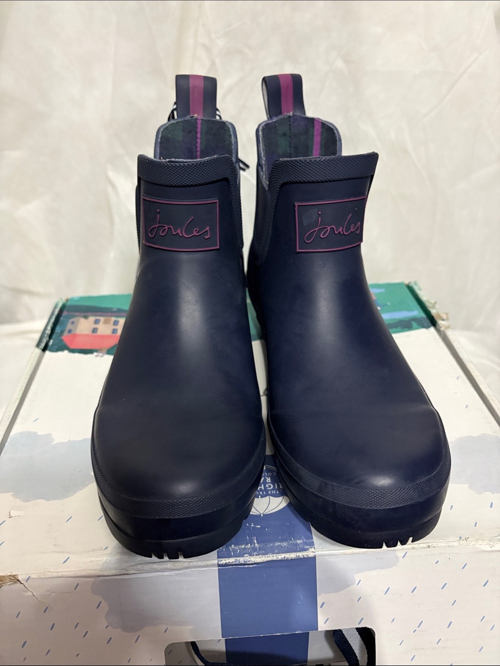Joules Navy Chelsea Rain Boots size US 7 NWT